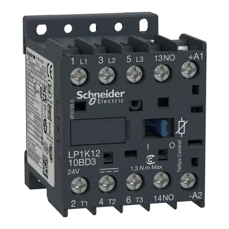 Schneider Electric LP1K1210BD3 Power Contactor LP1K 3p +1S 5.5kW 12A 400V AC3 Coil 24V DC 5.5 kW 1S 12 A