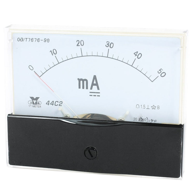 [Australia - AusPower] - uxcell Analog Current Panel Meter DC 0-50mA 44C2 Ammeter 100x48x80mm for Automotive Circuit Testing Charging Battery Ampere Tester Gauge Pack of 1 