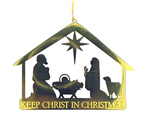 CB Keep Christ in Christmas Nativity Stable 1 1/2-inch Religous Christmas Ornament