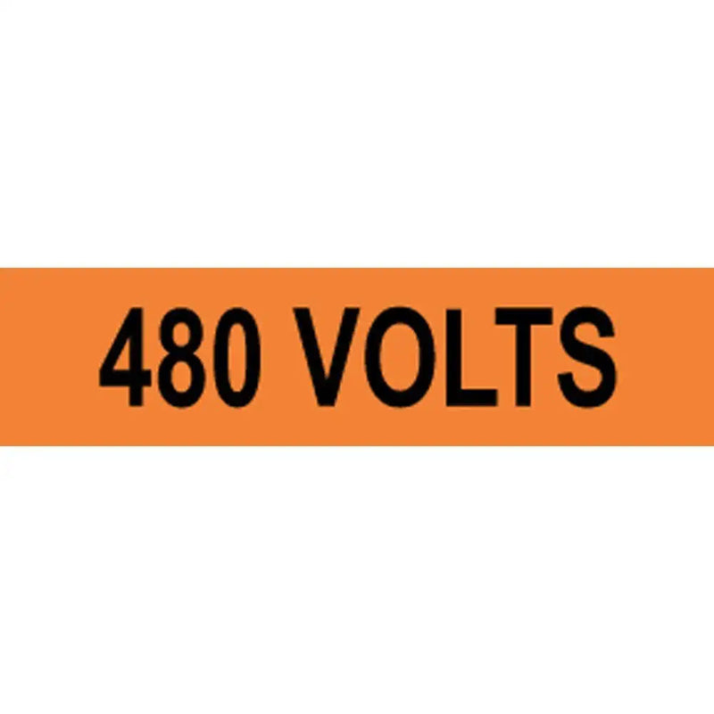 ComplianceSigns.com 480 Volts Safety Label Decal, 4x1 inch 10-Pack Vinyl for Electrical Pipe Markers