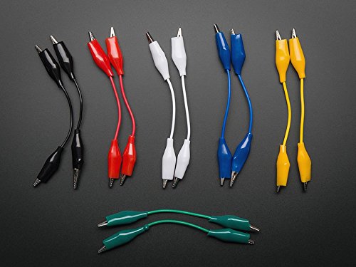 [Australia - AusPower] - Adafruit Short Wire Alligator Clip Test Lead (Set of 12) 