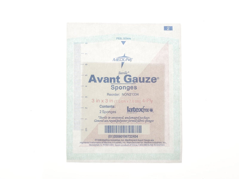 [Australia - AusPower] - Medline Gauze Nonwoven Sponges, Sterile, 3 x 3 Inches, Box of 40 3"x3" 40 Count 