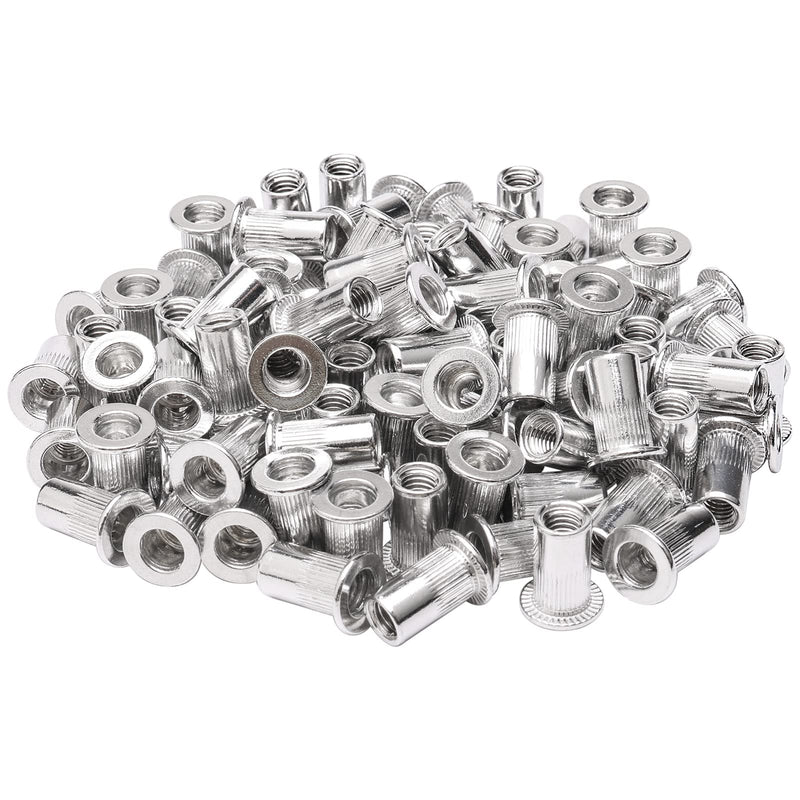 jiuwu 100 Pcs M5 5mm Flat Head Aluminum Rivet Nut Blind Insert Nut