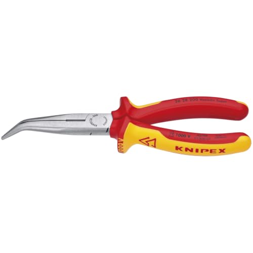 KNIPEX 26 28 200 SBA angled long nose needle-nose pliers with 1,000V insulated handles