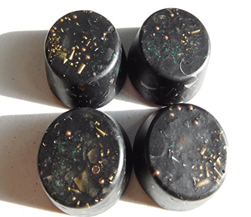 4 Black Iron Oxide Small Tower Busters Orgone Generator Energy Accumulator PERFECT GIFTING TOOL! Made 528Hz Frequency with OM Chants Many Beautiful Ingredients and Colors! blkio4OG