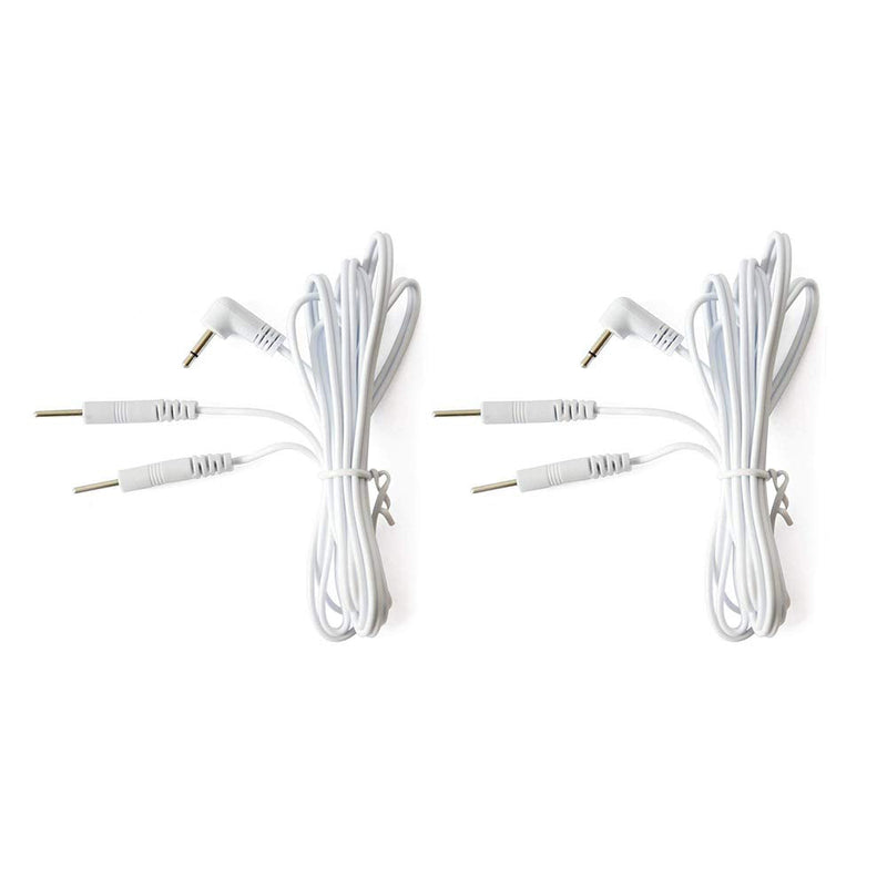 [Australia - AusPower] - Tens Unit Cords for Tens/EMS Machine,DC 2.5mm, 2 pins, Length 60'', Pack of 2 