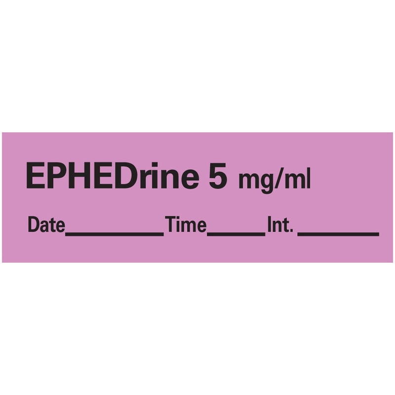 [Australia - AusPower] - AN-5D5 Anesthesia Tape with Date, Time and Initial, Removable, Ephedrine 5 mg/mL, 1" Core, 1/2" x 500", Imprints Violet 333 (Pack of 1) 