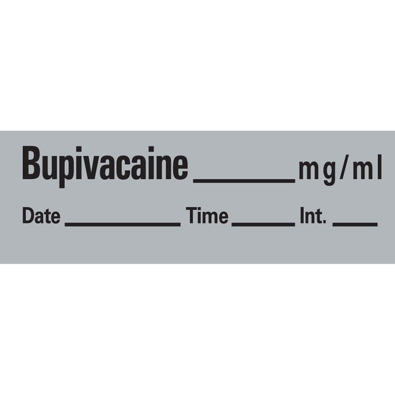 [Australia - AusPower] - PDC AN-42 Anesthesia Removable Tape with Date, Time & Initial, Bupivacaine Mg/Ml, 1/2" Width, 500" Length, 333 Imprints, Gray 
