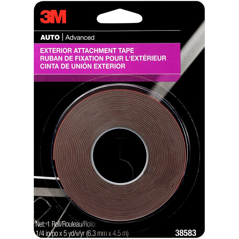 3M Exterior Attachment Tape, 38583, 1/4 IN X 15 ft 1/4 in. x 15 ft.