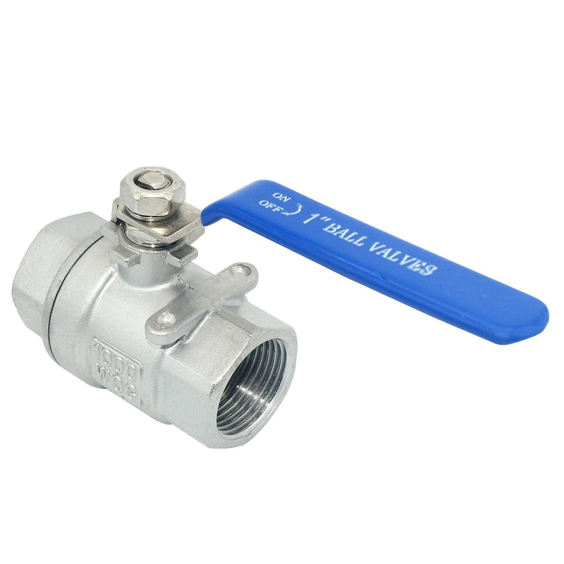 [Australia - AusPower] - 1" NPT Female SS 316 Stainless Steel Full Port Ball Valve Vinyl Handle WOG1000 1 Inch 