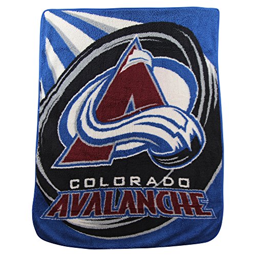 Northwest NHL Colorado Avalanche Unisex-Adult Sherpa Throw Blanket, 50" x 60", Puck 50" x 60"