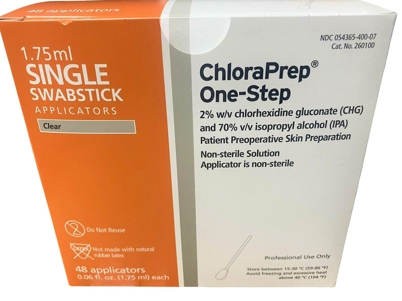 [Australia - AusPower] - Chloraprep Single Swabstick, 1-3/4 Ml Part No. 260100 (48/package) 