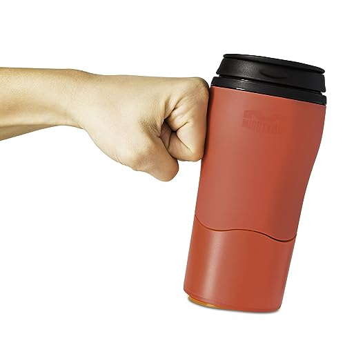 Mighty Mug Plastic Travel Mug, No Spill Double Wall Tumbler, Cold/Hot, Cup-Holder Friendly, Dishwasher Safe, (Red, 12oz) Red 12 ounces