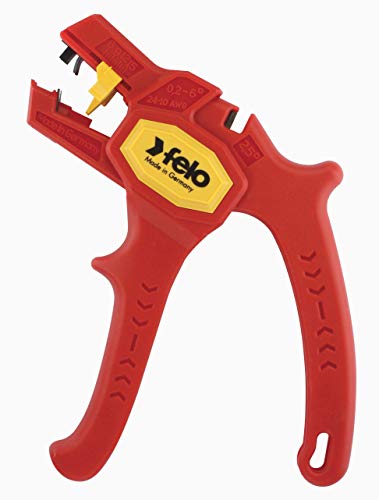 Felo 0715762681 automatic wire stripper with ergonomic handles and adjustable stripping mechanism