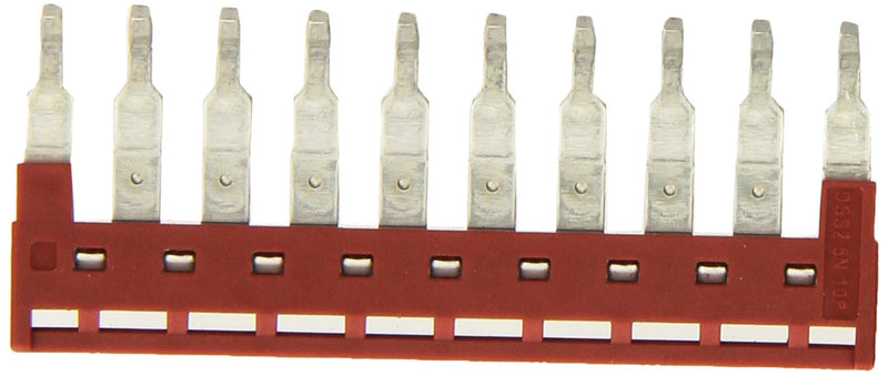 [Australia - AusPower] - Dinkle DSS2.5N-10P DIN Rail Terminal Block Press-Fit Jumper DK2.5N Ten Pole, Pack of 10 