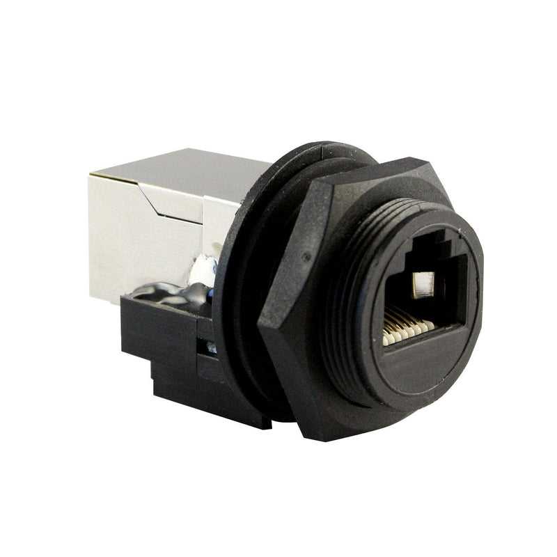 [Australia - AusPower] - ASI ASICPICRJ45S RJ45 Panel Mount, Waterproof Connector (When Used with Cap), Shielded, Front Mount, Female, IP67, NEMA 6P, Cap Sold Separately 