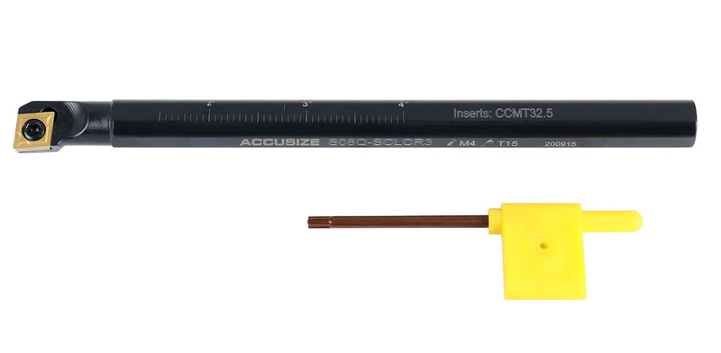 [Australia - AusPower] - Accusize Industrial Tools 1/2'' x 7'' Overall Length, Rh Sclcr Indexable Boring Bar with Ccmt32.5 Carbide Inserts, P252-S403 1/2" with CCMT32.5 insert 