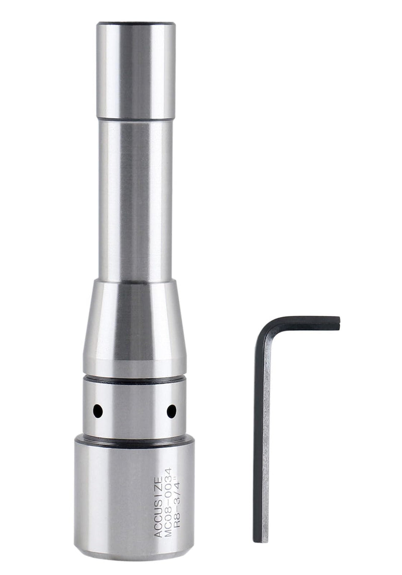 Accusize Industrial Tools R8 to 3/4'' Weldon Shank Arbor Adapter, Compatible with Annular Cutters for Bridgeport Milling Machines, Durable Construction, MC08-0034 | 7/16-20 Drawbar Thread, Spring Pilot Center, Includes Key, for Annular Cutters Used on ...