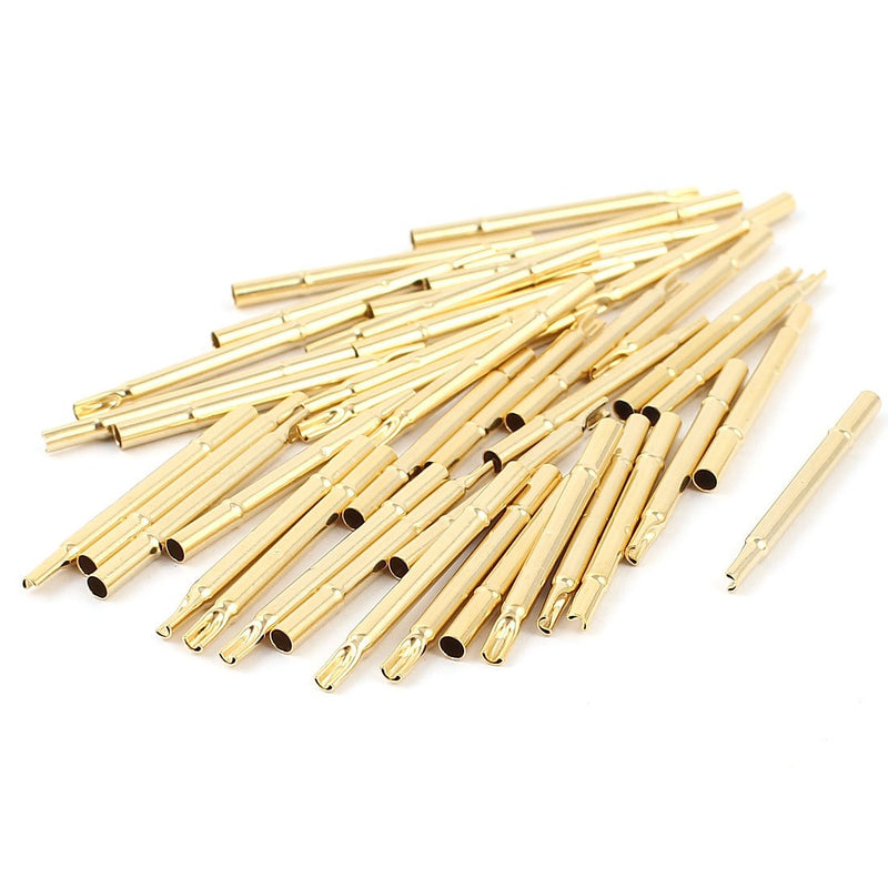 [Australia - AusPower] - uxcell 50 Pcs R125-4S 2.36mm Dia Testing Probe Pin Receptacles Gold Tone 