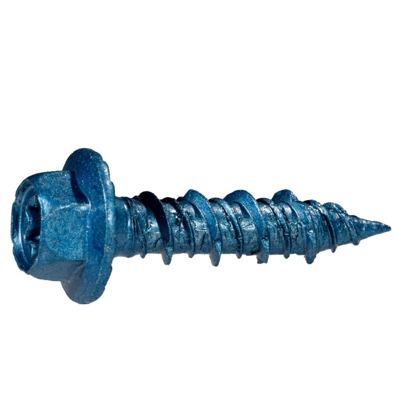 Star Drive Hex Washer Head Masonry Screws, 50 Pieces with Driver Bit & Masonry Drill Bit - 5/16" x 1-1/4" Concrete Masonry Screws, Rust Resistant High Strength 5/16" x 1-1/4"