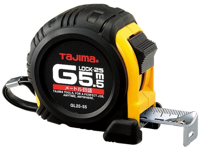 TAJIMA Tape Measure - 5.5m x 1 inch G-Series Measuring Tape with Metric Scale & Acrylic Coated Blade - G-5.5MBW 5.5 m