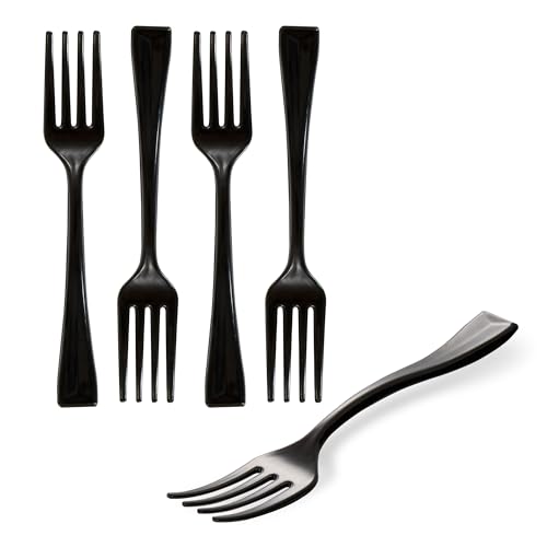 Restaurantware Black Plastic Mini Fork, 4 In, 500 Pack 500 Count