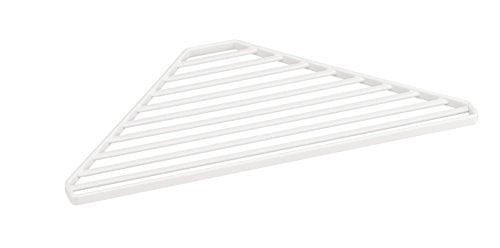 Yamazaki Home Corner Sink Drainer, Steel, Water Resistant, No Assembly Req. White