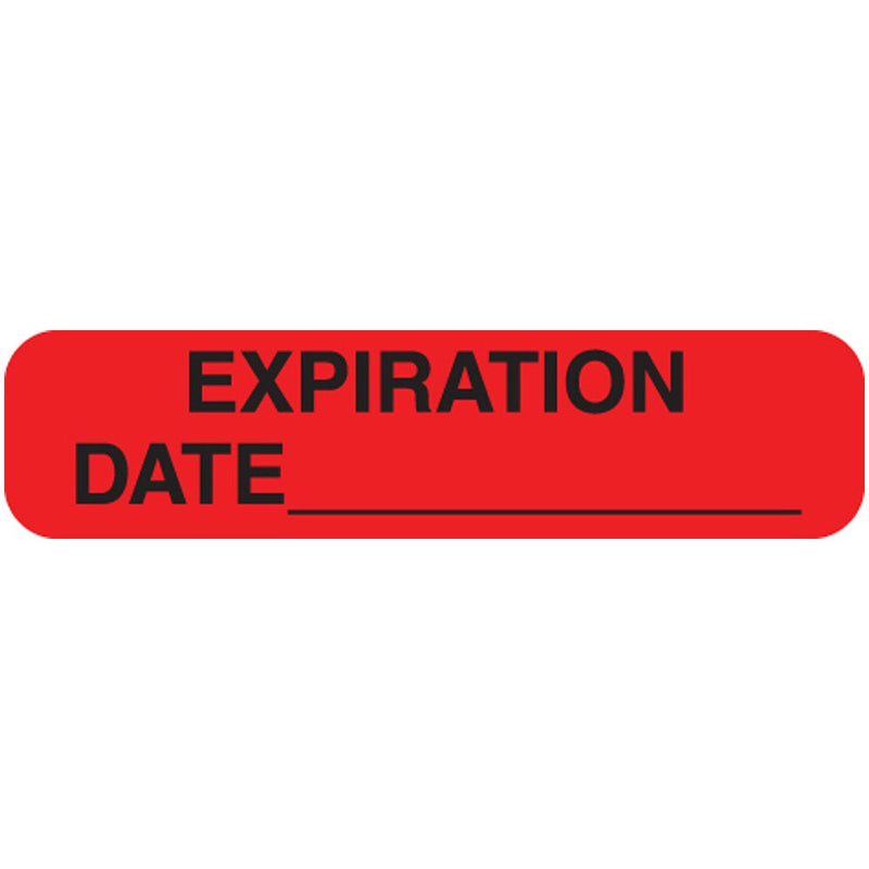 [Australia - AusPower] - 1-Y "Expiration Date" Permanent Paper Label, 1 9/16" x 3/8", Red, Pack of 1000 