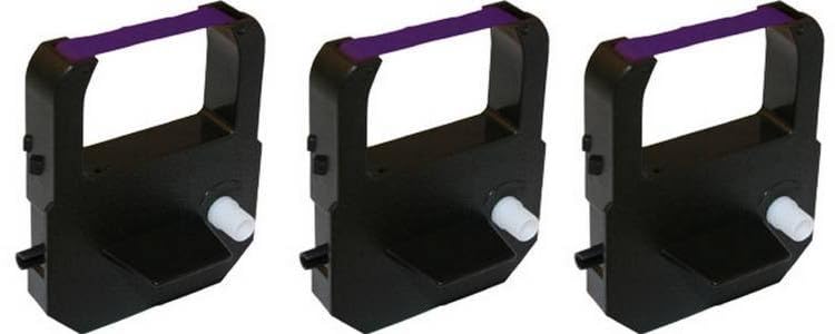 [Australia - AusPower] - COMPUMATIC Time Clock Ribbon for Lathem 100E, 900E, 1000E, 1500E, 1600E, 5000EP, 7000E, 7500E, LT5000 (Purple, 3 Pack) Purple 