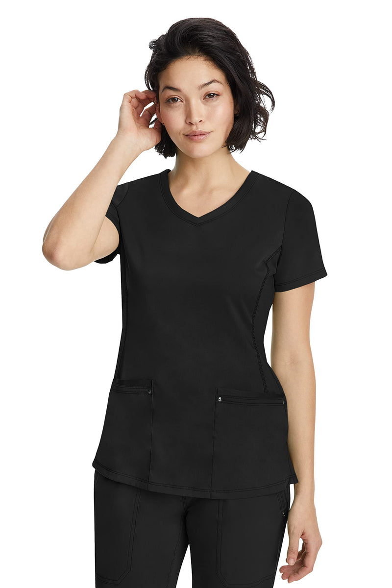 [Australia - AusPower] - Healing Hands Yoga Scrubs Top for Women Purple Label 2 Pocket V-Neck Women's Scrub Top 2245 Juliet X-Large Black 