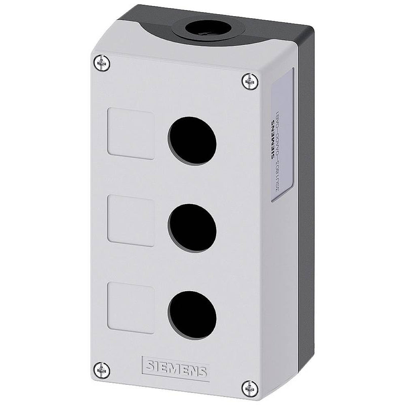 Siemens 3SU1803-0AA00-0AB1 Devices, 22MM, Round, Material, Enclosure TOP Part Gray, 3 Command Points Plastic, Recess for Labels, UNEQUIPPED, White