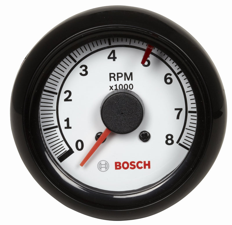 [Australia - AusPower] - Bosch SP0F000022 Sport II 2-5/8" Tachometer (White Dial Face, Black Bezel) 