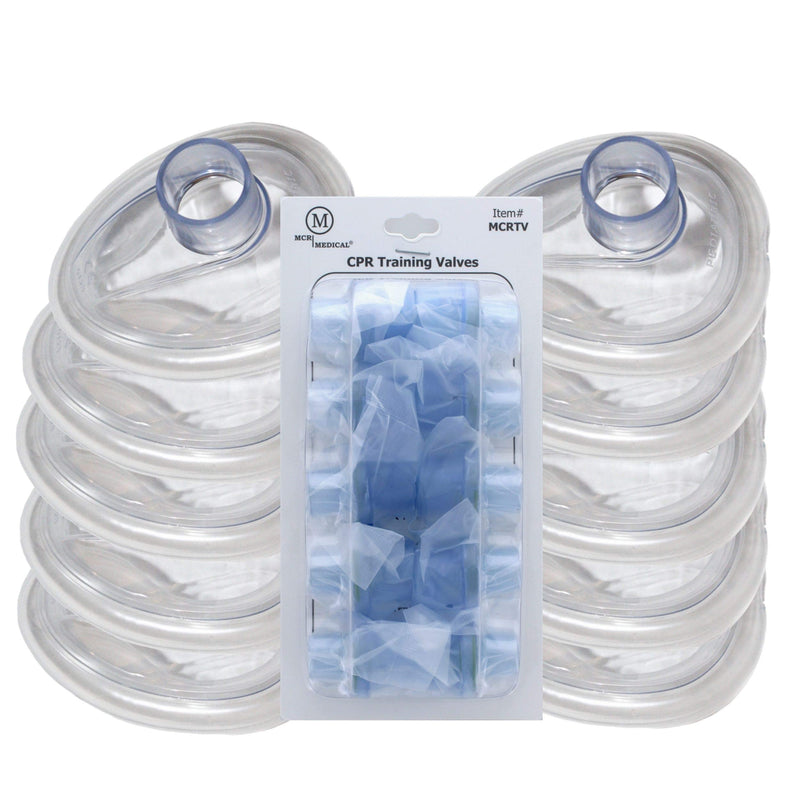 [Australia - AusPower] - Infant Size CPR Training Masks, MCRTM-I PVC Training CPR Pocket Resuscitator Face Masks and Valves, Infant (Pack of 10) 