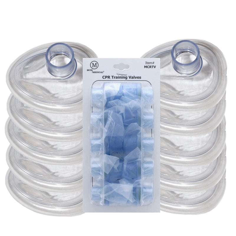 [Australia - AusPower] - MCR Medical Supply MCRTM-A PVC Training CPR Pocket Resuscitator Face Masks and Valves, Adult (Pack of 10) 