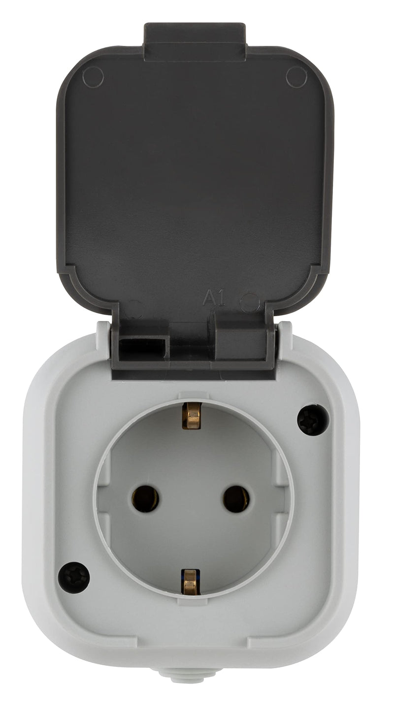 REV Ritter 10216 Socket Standard Grey IP44 1 x socket