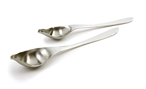 Norpro Stainless Steel Drizzle Spoons, Set of 2, 7.75" x 1.25", Silver