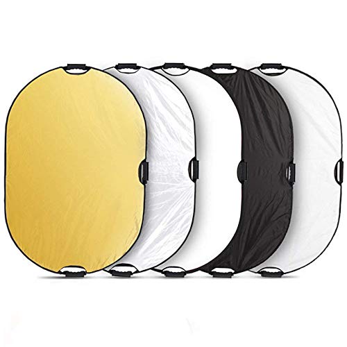 Selens 5-in-1 Oval Reflector with Handle for Photography Photo Studio Lighting & Outdoor Lighting (32 x 48 Inch) 32 x 48 Inch Oval Reflector
