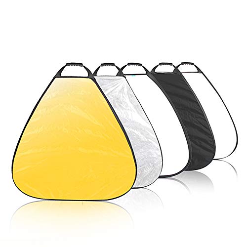 Selens 39.4 Inch (100cm) 5-in-1 Handle Triangle Light Reflector for Photography, Collapsible Multi-Disc Lighting Reflector with Portable Carrying Case for Photo Studio Lighting & Outdoor Lighting 39.4 Inch Triangle Reflector