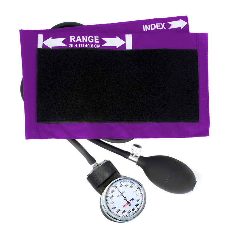 [Australia - AusPower] - Dixie Ems Deluxe Aneroid Sphygmomanometer Blood Pressure Set W/Adult Cuff, Carrying Case and Calibration Tool - Purple 1 Count (Pack of 1) 