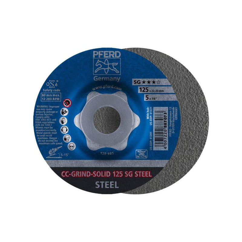 [Australia - AusPower] - Pferd 61201 5" CC-Grind-Solid 7/8" A.H. - SG for Steel 