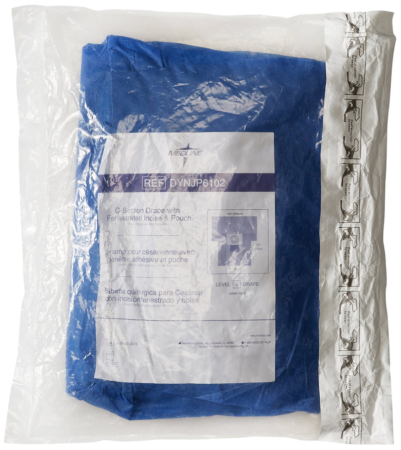 [Australia - AusPower] - Medline DYNJP6102H Cesarean Section Surgical Drape with Pouch and Fenestration 