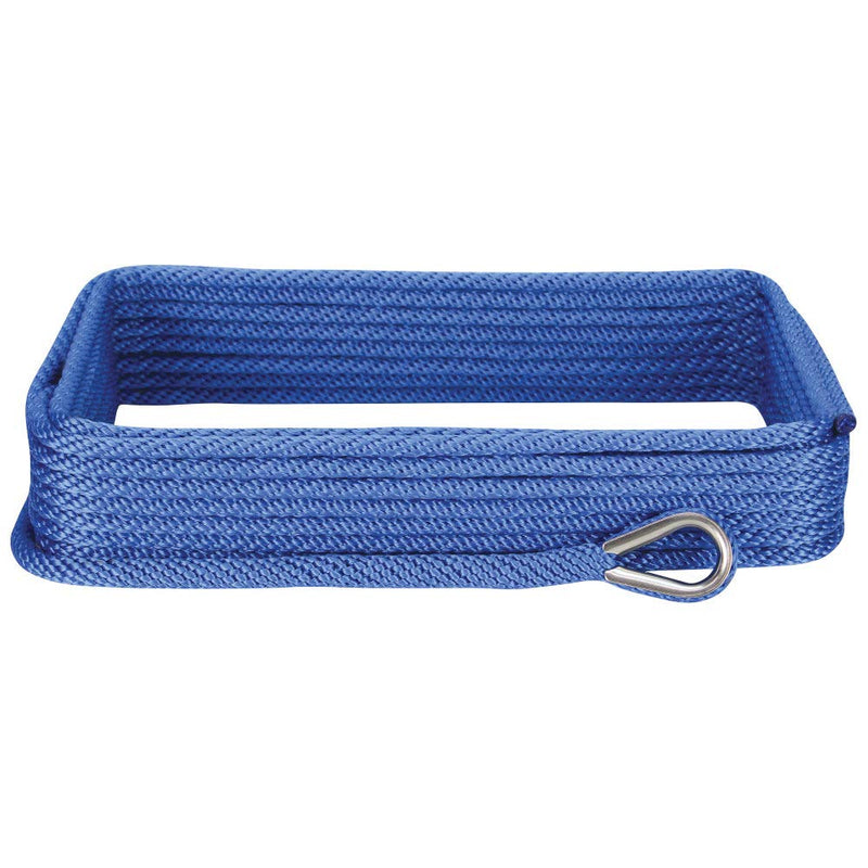 Extreme Max 3006.2051 BoatTector Solid Braid MFP Anchor Line with Thimble - 3/8" x 50', Royal Blue 3/8" x 50'