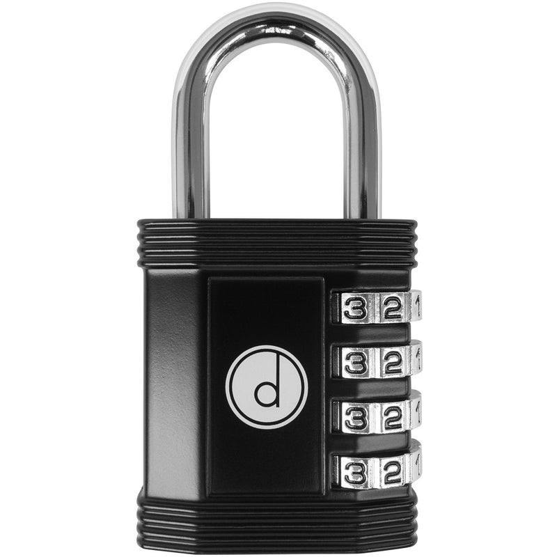 [Australia - AusPower] - Padlock 4 Digit Combination Lock - for Gym School Locker, Outdoor Gate, Shed, Fence, and Storage, Combo Luggage Lock - Locker Lock- Weatherproof Metal - Keyless, Easy to Set, Resettable - Black 1 
