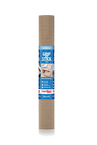 Con-Tact Brand Grip-N-Stick Adhesive Grip Shelf & Drawer Liner, 18 Inches by 4 Feet, Taupe 18"W x 48"L