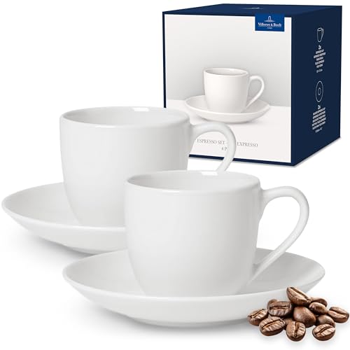 Villeroy & Boch For Me Espresso Cup & Saucer : Set of 2, Premium Porcelain, White