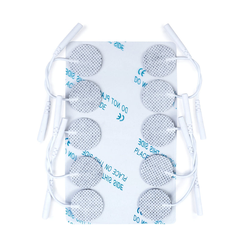 [Australia - AusPower] - TensCare - 1in Cicrular Reusable Electrodes. Perfect for use with TENS, EMS, Micro Current and IFT. Great for Small Locations Such as Hands and Face. 1 Pack of 10 Electrodes 