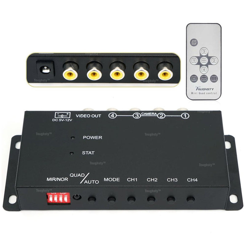 [Australia - AusPower] - Toughsty™ 4Ch Mini Color Video Quad Splitter Multiplexer Processor Switcher for CCTV Security Camera 