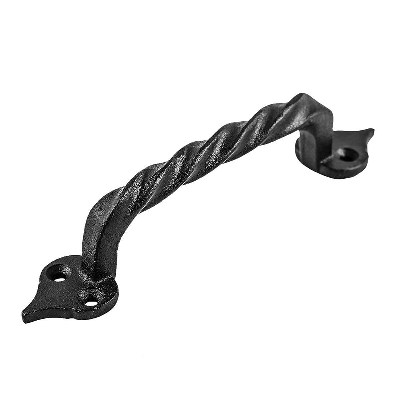 Renovators Supply Manufacturing Cabinet Handles for Cabinets and Drawers 5.8 in. Black Twisted Wrought Iron Cabinet Pulls with Mounting Hardware Black Twisted 5.8" Pack of 1
