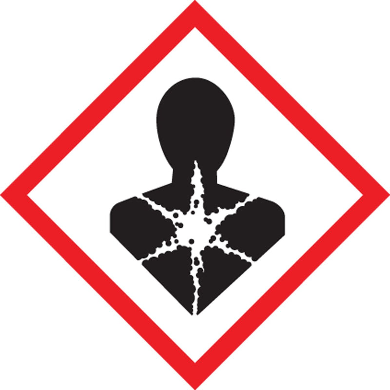 Accuform LZH629EV2 GHS Pictogram Label, "Health Hazard", Adhesive-Poly, 4" Length x 4" Width, Red/Black on White (Roll of 250)