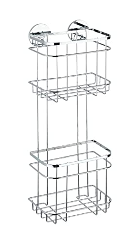 WENKO 21783100 Turbo-Loc® Stainless Steel 2-tier wall rack, Stainless steel, 7.1 x 18.7 x 4.9 inch